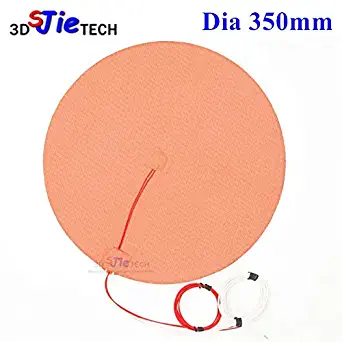 Zamtac Dia 350mm 800W 120V/220V Round Circular Silicone Heater with Thermistor for Delta kossel 3D Printer HeatBed Heating Pad - (Size: 110V)