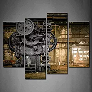 Firstwallart Wall Art Metallurgical Firm Waiting For A Demolition Machine Old Factory Painting Pictures Print On Canvas Architecture The Picture For Home Modern Decoration piece