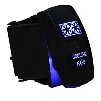 Fincos 1pc DC 12V-24V Car 5 Pin ON/Off Blue LED Cooling Fans Rocker Toggle Switch for Auto Truck