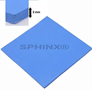 SPHINX blue 100x100x2 mm GPU CPU PS3 PS2 Heatsink Cooling Thermal Conductive Silicone Pad. Works for TV boards and any proper electronics.