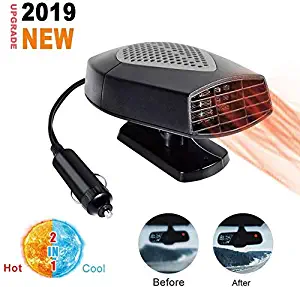 Windshield Car Heater，Auto Heater Fan Portable Car Defroster Defogger 12V 150W Auto Ceramic Heater Fan 2 in 1 Heating Cooling Function Plug in Cig Lighter