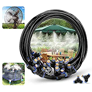 GLANT Misting Cooling System,Misters for outside patio 27FT Misting Line + 11 Brass Mist Nozzle,Patio Misting System For Cooling System,Outdoor Mister for Patio Garden Trampoline Waterpark (27ft (8M))