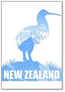 New Zealand Illustration with Kiwi Bird Classic Fridge Magnet