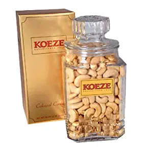 Koeze Colossal Cashews - 30 oz. Gift Jar - Roasted and Salted Jumbo Cashews - Perfect for celebrations, birthdays, holidays and more!