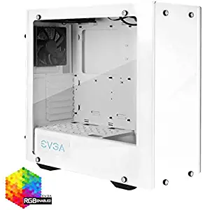 EVGA DG-76 Alpine White Mid-Tower, 2 Sides of Tempered Glass, RGB LED and Control Board, Gaming Case 166-W1-2232-KR