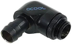 Alphacool 17136 HF 10mm (3/8") Barbed Fitting 90° revolvable G1/4 with O-Ring - deep Black Water Cooling Fittings