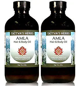 Rejuvenating Amla Oil 16 oz. Organic Non GMO Promotes Hair Growth, Reduces Split Ends Natural Conditioner Reduces Premature Graying - From Tattva’s Herbs.