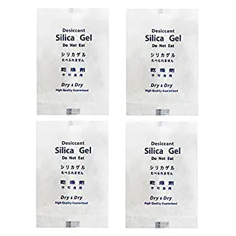 Dry & Dry 200 Gram [4 Packets] Premium Pure & Safe Silica Gel Desiccant Silica Gel Packets Dehumidifier - Rechargeable Fabric Silica Packets for Moisture Absorber Silica Gel Packs