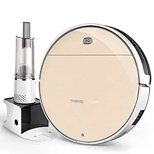 Robot Vacuum Cleaner, Tesvor Robotic Vacuum Cleaner with Plan Cleaning Tech, Strong Suction and HEPA Filter for Thin Carpet, Hard Floor and Pet Hair, Self-charging and Extra Handheld Vacuum Cleaner