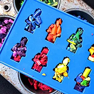 [Silicone Mold] Robot Figurine, 8 Cavity Silicone Mold Tray, Perfect for Ice, Candy, Chocolate, Gummy Bears, and More! [Blue]