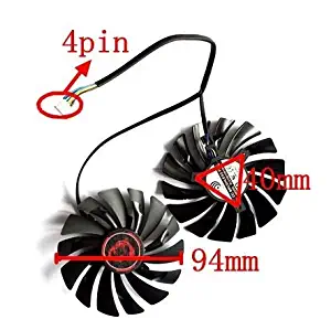 Replacement Video Card Cooling Fan For GTX950 GTX960 R9 380 R9 390 R9 390X Graphics Card Fan PLD10010S12HH 12V 0.4A 94mm 4 Pin