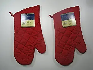 Two Red Home Store Cotton Oven Mitts (2, Red)