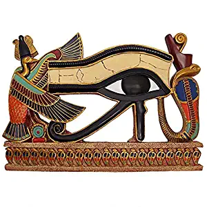 Design Toscano Egypitan Decor Eye of Horus Wall Sculpture Plaque, 12 Inch, Full Color