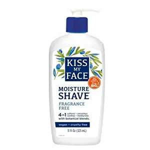 Kiss My Face Moisture Shave 11oz Fragrance Free 4-in-1 Pump (2 Pack)