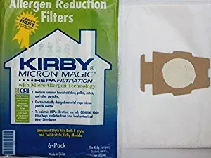 Kirby Universal Bag Kirby #204811 - Universal Hepa White Cloth Bags for All Generation & Sentria Models (6 Bags & 1 belt)