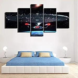 artwu Star, Trek Poster Wall Art Home Wall Decorations for Bedroom Living Room Oil Paintings Canvas Prints -693 (Framed)