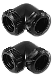 Barrow 90 Degree Dual Ended Multi-Link Adapter - 14mm OD Rigid Tube - 2 Pack … (Black)