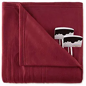 Biddeford 1004-9052106-302 Comfort Knit Fleece Electric Heated Blanket King Red