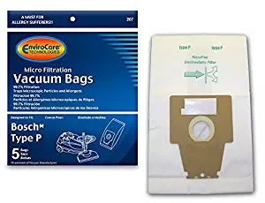 EnviroCare Replacement Micro Filtration Vacuum Bags for Bosch Type P Canisters 5 pack