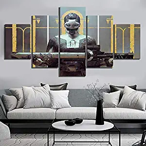 AIXYX 5 Panels Destiny 2 Forsaken Game Poster Fantasy Art Canvas Paintings for Home Decor-B