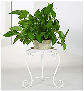 LIZX Modern Simplicity Style Iron Material Single Layer Floorstanding Style Flower Pot Shelf, Garden Bedroom Balcony Living Room Corridor Flower Racks (2425cm) ( Color : White , Size : 2425cm )