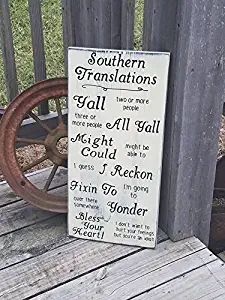 Ruskin352 Southern Translation Sign Southern Wall Sign Southern Wall Decor Definitions for the South Wooden Sign Southern Heritage Plaque