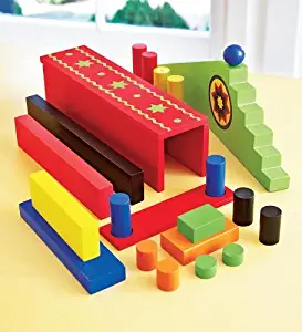 HearthSong Wooden Domino Race Add-On Set, 24-Piece