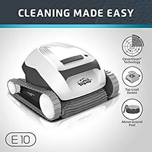 Dolphin E10 Automatic Robotic Pool Cleaner with Easy to Clean Top Load Filter Basket Ideal for Above Ground Swimming Pools up to 30 Feet