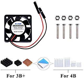 GeeekPi Raspberry Pi 4 Fan, Raspberry Pi Cooling Fan 30x30x7mm DC 5V Brushless CPU Cooling Fan with 7PCS Raspberry Pi Heatsink for Raspberry Pi 4 Model B,3B+,Pi 3 & Retroflag NESPI CASE Plus (1-Pack)