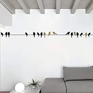 N.SunForest Birds On A Wire Vinyl Wall Decal Home Decor