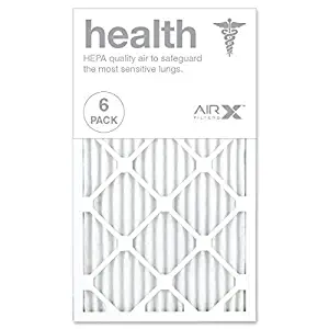 AIRx HEALTH 14x24x1 MERV 13 Pleated Air Filter - Made in the USA - Box of 6
