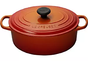 Le Creuset Signature Enameled Cast-Iron 1-Quart Oval French (Dutch) Oven, Flame