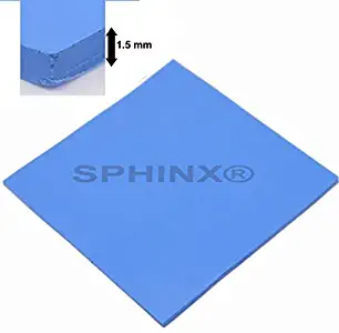 SPHINX blue 100x100x1.5 mm GPU CPU PS3 PS2 Heatsink Cooling Thermal Conductive Silicone Pad. Works for TV boards and any proper electronics.