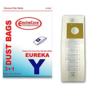EnviroCare Replacement Vacuum Bags for Eureka Type Y. 3 Bags and 1 Filter