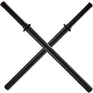 Set of 2 Black Padded Sparring Bokken Foam Sword Practice Blade