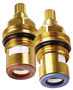 Replacement Brass ceramic cartridge faucet valves Quarter turn insert gland FITS FRANKE 18 spline (PAIR hot /cold)