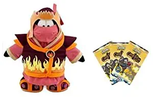 Club Penguin Save $10 - Super Rare Jumbo 10" Fire Ninja Plush = Value Deal - Just The Ninja Without The Coin or Code - Pure Puffle + 3 Sealed Fire Card Jitsu Booster Packs!