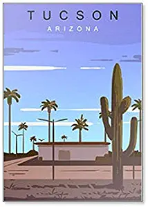 Tucson, Arizona Landscape Illustration Fridge Magnet