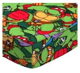 SheetWorld 100% Cotton Flannel Fitted Crib Toddler Sheet 28 x 52, Ninja Turtles Flannel, Made in USA