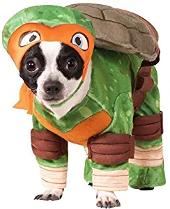 Pet Dog Cat Michaelangelo Teenage Mutant Ninja Turtles Halloween Film Cartoon Fancy Dress Costume Outfit Clothes Clothing (Large, Orange (Michaelangelo))