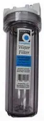 Campbell Mfg EFH10C-B Plastic Filter Housing (Economy) Water Filter, Clear W/Button