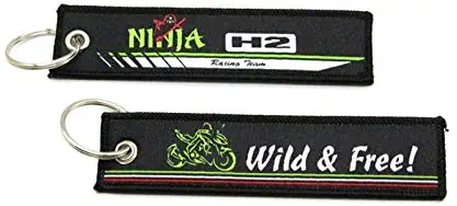 Zaida Motorcycle Key Chain Woven Key Ring Tag Label Chain Black Car Keychain for Kawasaki Ninja H2 Versys J125 (Ninja H2)