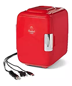 Cooluli Classic 4-liter Compact Cooler/Warmer Mini Fridge for Cars, Road Trips, Homes, Offices and Dorms (Glossy Red)