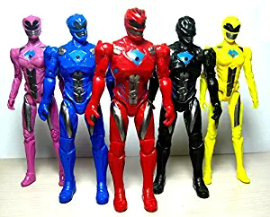 5pcs Power Rangers Movie Action Figure Jason Kimberly Play set Toy W/ Light 17cm