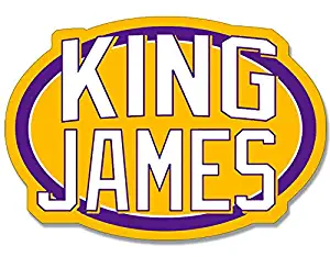 MAGNET 3x5 in Oval KING JAMES Sticker - lakers la los angeles number lebron 23 love Magnetic vinyl bumper sticker sticks to any metal fridge, car, signs