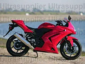 LJBusRoll Red Complete Injection Fairing for 2008-2012 Kawasaki Ninja 250R EX250 2009 2010 2011 Motorcycle Full bodywork kit