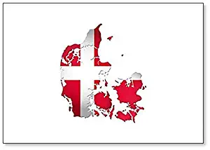 Denmark Map with Danish Flag Classic Fridge Magnet
