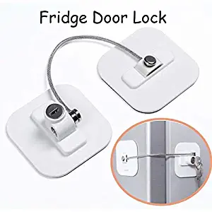 Fridge Lock,Refrigerator Locks,Freezer Lock with Key for Child Safety,Locks to Lock Fridge and Cabinets (White Fridge Lock-1Pack)
