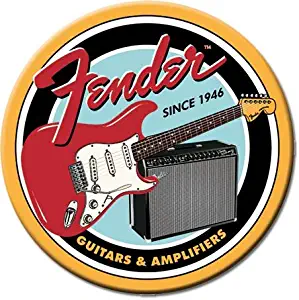 Desperate Enterprises Fender Guitars & Amplifiers Round Refrigerator Magnet, 3" Diameter