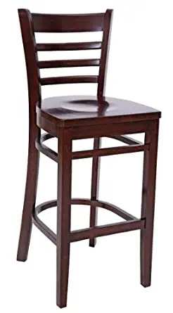 Ladder Back Bar Stool Walnut with Walnut Hardwood Seat ( 1 ea/cs)